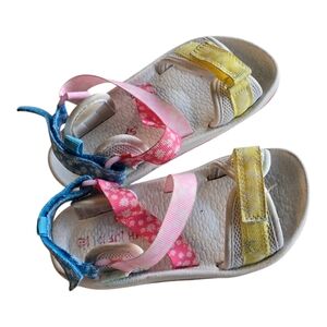 Carter's Girls Sandals Size 10 White Blue Pink Strap Summer Comfort